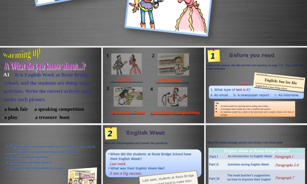 八年级英语上册 Unit 8 English week Reading 1课件 .ppt