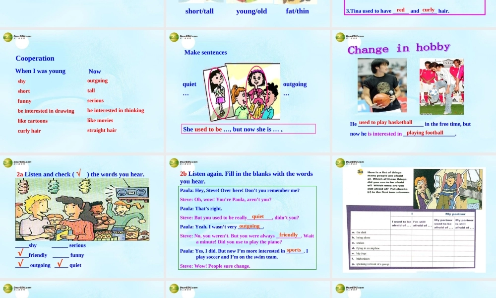 八年级英语下册 Unit 3 I used to be afraid of the dark Section A教学课件 鲁教版.ppt