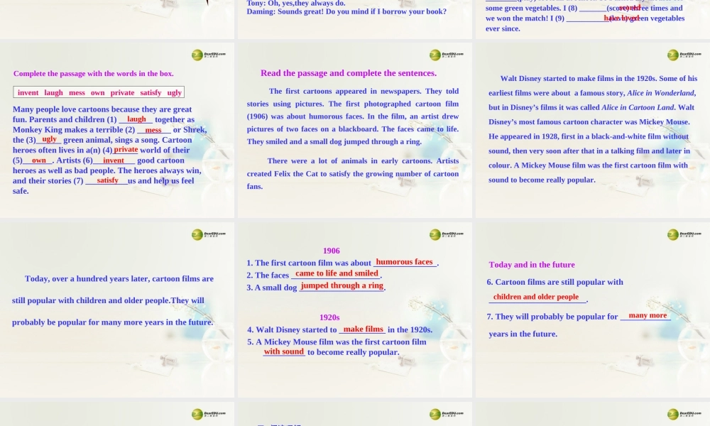 八年级英语下册 Module 5 Cartoon stories Unit 3 Language in use课件 .ppt