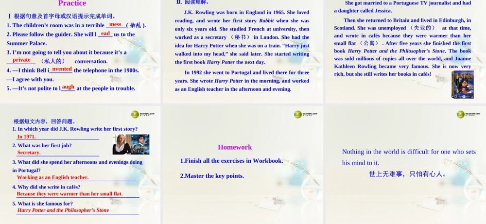 八年级英语下册 Module 5 Cartoon stories Unit 3 Language in use课件 .ppt