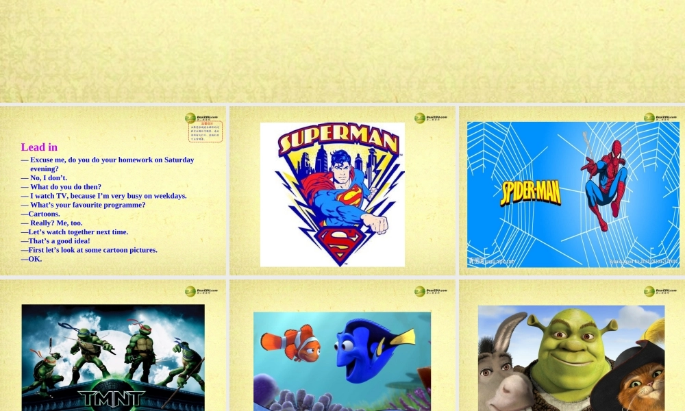八年级英语下册 Module 5 Cartoon stories Unit 1 It ’s time to watch a cartoon课件 .ppt