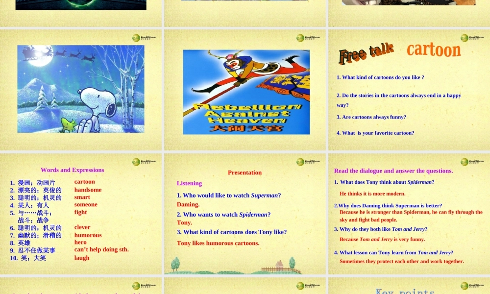 八年级英语下册 Module 5 Cartoon stories Unit 1 It ’s time to watch a cartoon课件 .ppt