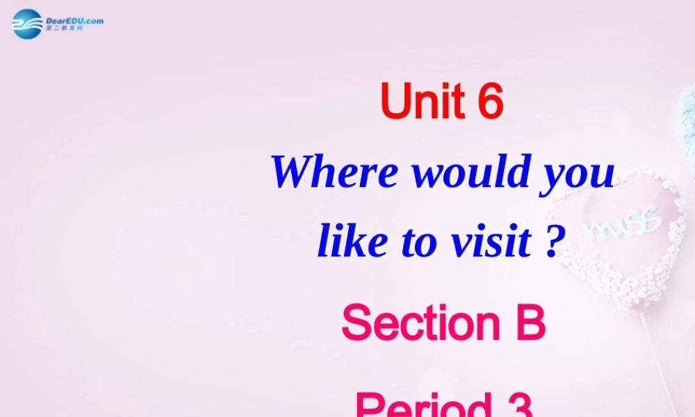 八年级英语下册 Unit 6 Where would you like to visit？Period 3课件 .ppt