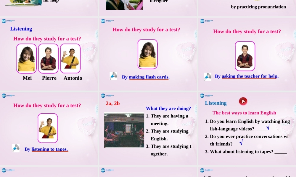 八年级英语下册 Unit 2 How do you study for a test？Period 1课件 .ppt