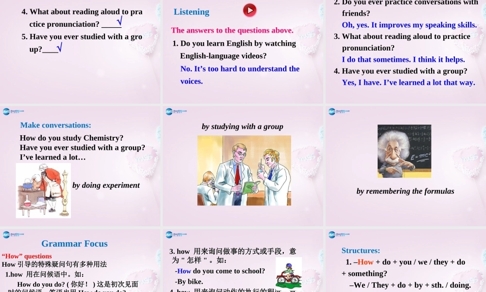 八年级英语下册 Unit 2 How do you study for a test？Period 1课件 .ppt