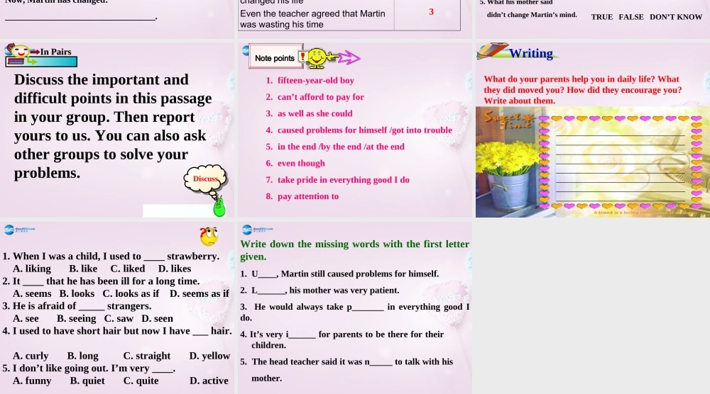 八年级英语下册 Unit 3 I used to be afraid of the dark Period 5课件 .ppt