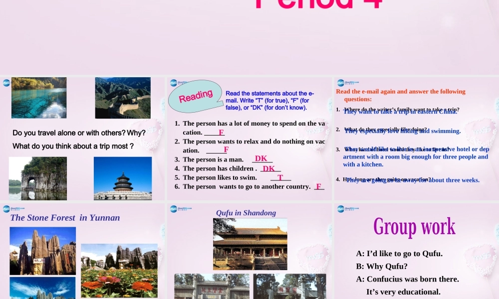 八年级英语下册 Unit 6 Where would you like to visit？Period 4课件 .ppt
