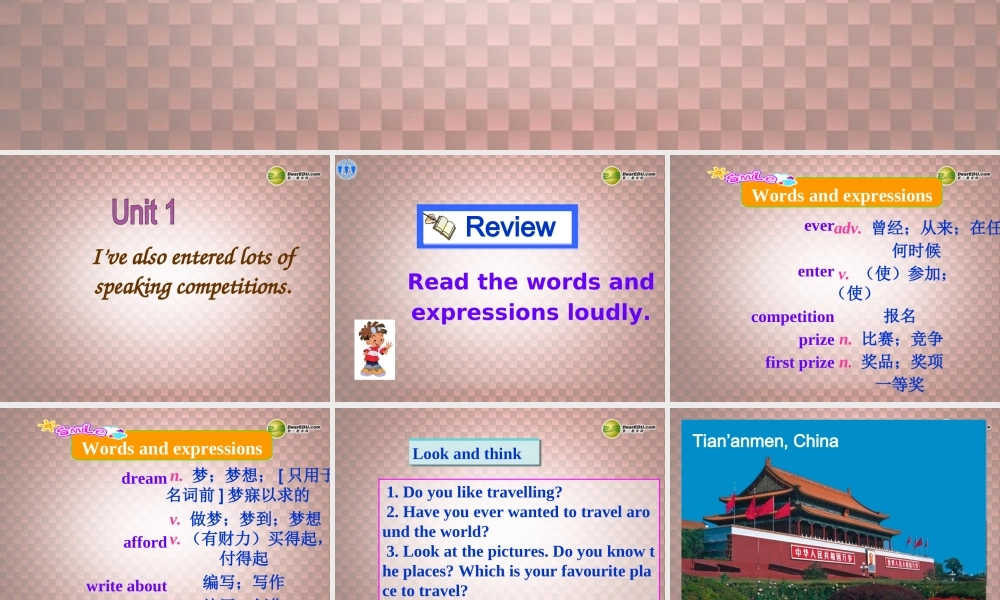 八年级英语下册 Module 2 Unit 1 I ' ve also entered lots of speaking competitions 课件 .ppt