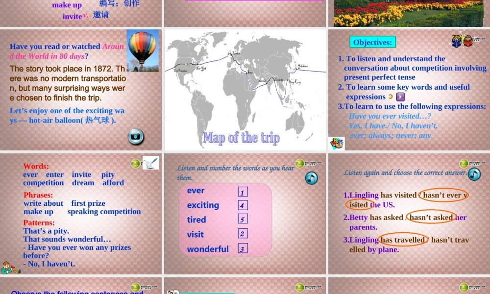 八年级英语下册 Module 2 Unit 1 I ' ve also entered lots of speaking competitions 课件 .ppt