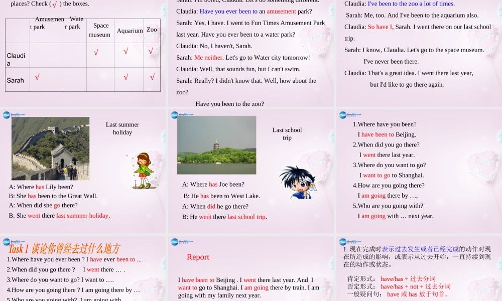 八年级英语下册 Unit 1 Have you ever been to an amusement park？Period 1课件 .ppt