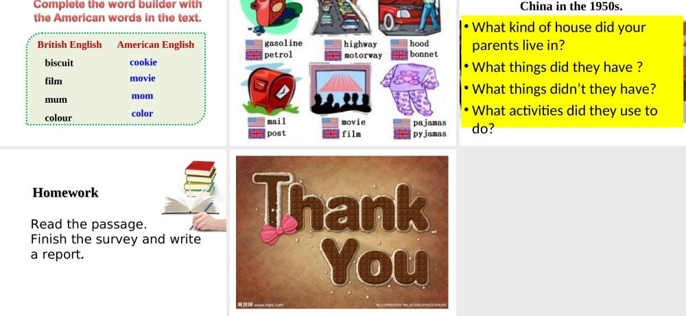 北师大版八年级英语下册课件：Unit 5 Memories Lesson 15 Life in the 1950s 第一课时.ppt