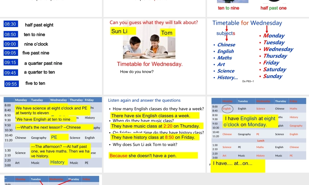 北师大初中英语七上《Unit 2 School Life》PPT课件Lesson6-1（共14张PPT）.ppt