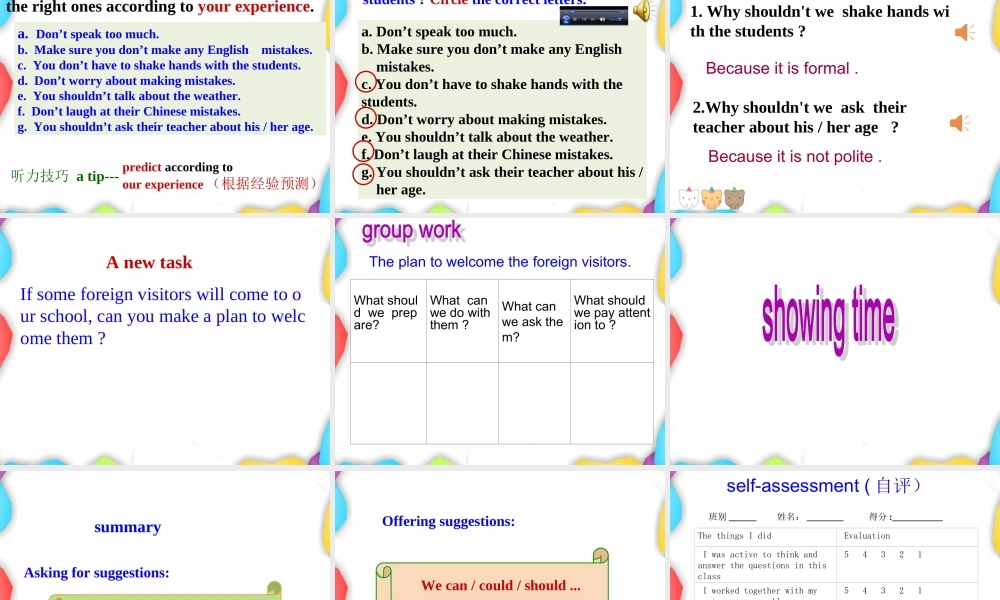 北师大版八年级英语下册课件：Unit 2 lesson5 Meeting people 课件.ppt