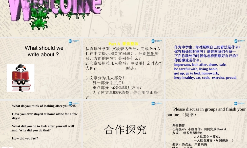 北京市密云县太师庄中学九年级英语上册 Module 4 Home alone Writing课件.ppt