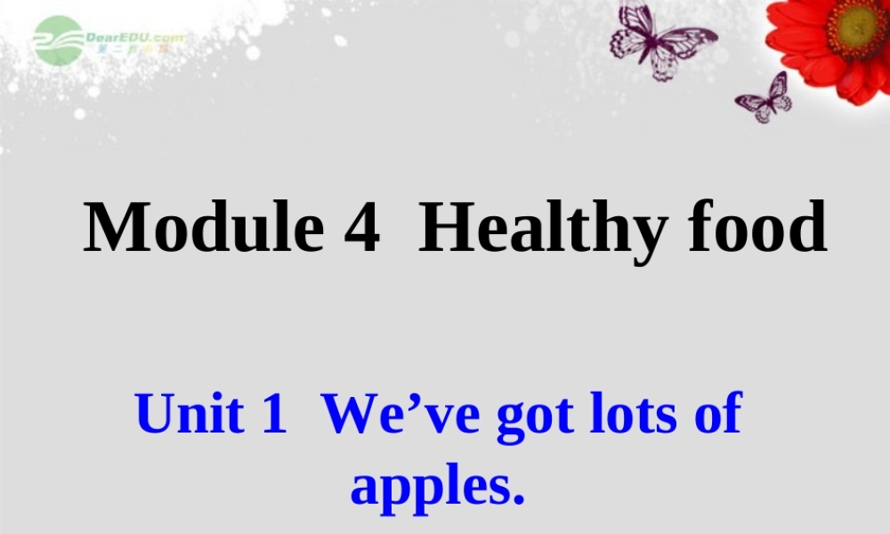 广东省佛山市第十四中学七年级英语上册 Module 4 Healthy food Unit 1 We’ve got lots of apples课件 （新版）外研版.ppt