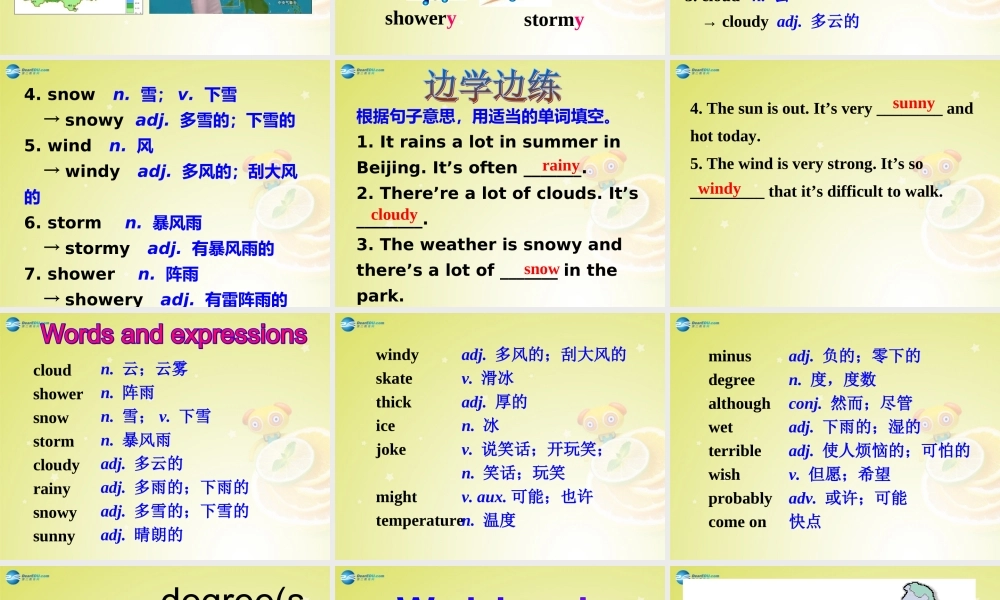 广东省佛山市中大附中三水实验中学八年级英语上册《Module 10 Unit 1 It might snow》（第一课时）课件（2） .ppt