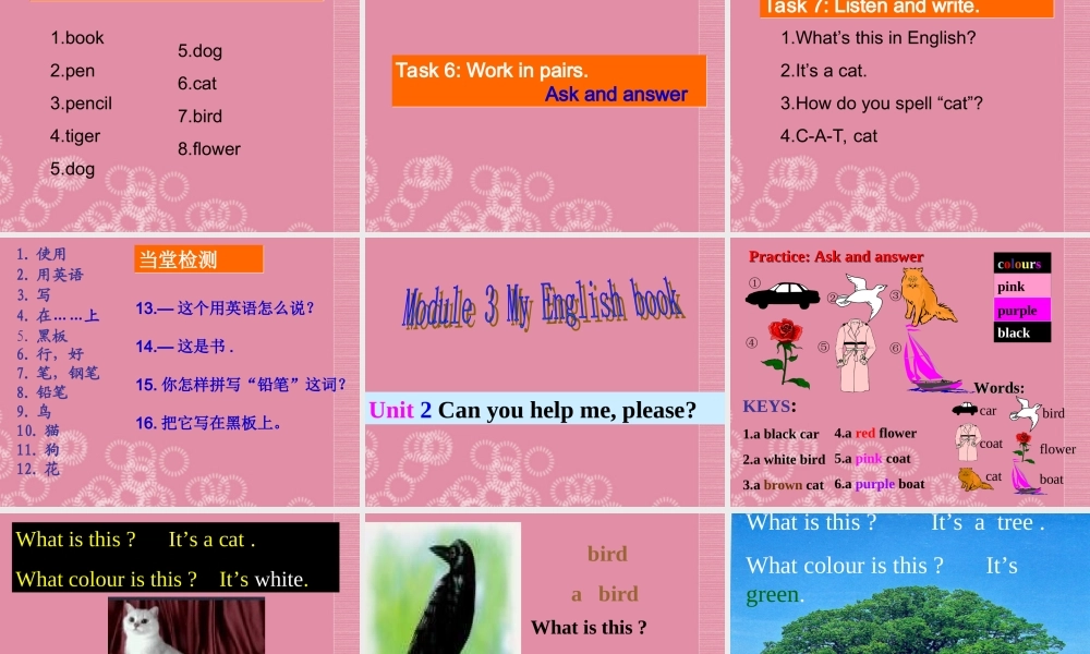 广东省佛山市中大附中三水实验中学七年级英语上册 Starter Module 3 My English book Unit 1 What’s this in English课件2 （新版）外研版.ppt