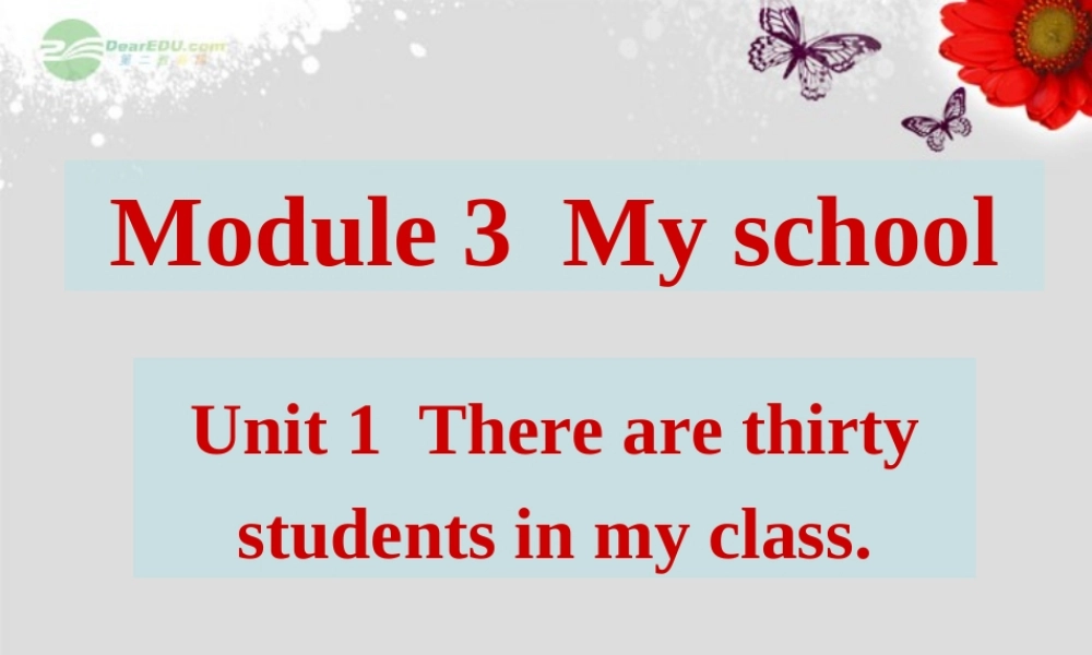 广东省佛山市第十四中学七年级英语上册 Module 3 My new school Unit 1 There are thirty students in my class.课件 （新版）外研版.ppt