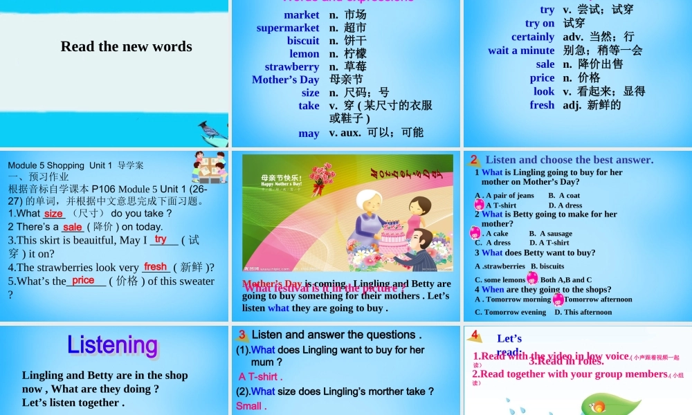 广东省惠东县教育教学研究室七年级英语下册 Module 5 Shopping课件 .ppt