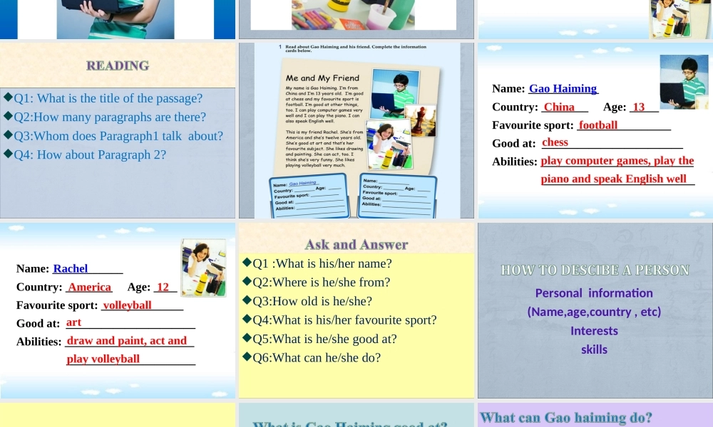 北师大初中英语七上《Unit 4 Interests and Skills 》PPT课件 Communication Workshop（共38张PPT）.ppt