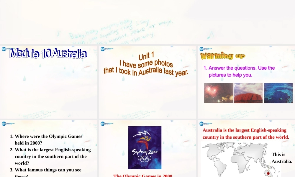 广东省惠东县惠东中学九年级英语上册 Module 10 Unit 1 I have some photos that I took in Australia last year教学课件.ppt