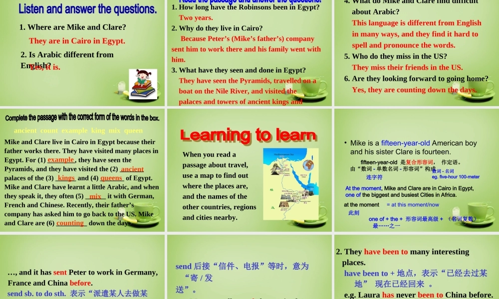 广东省惠东县教育教学研究室八年级英语下册 Module 2 Unit 2 They have seen the Pyramids课件 .ppt