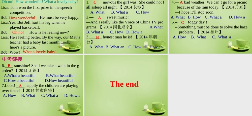 广东省深圳市文汇中学七年级英语下册 Unit 7 Poems Period 3 Grammar课件 .ppt