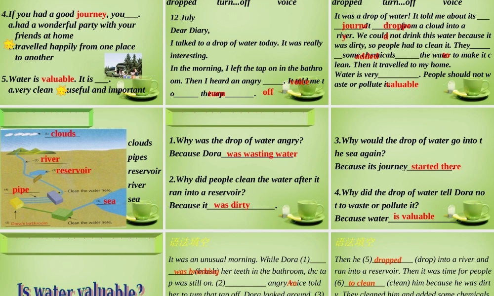 广东省深圳市文汇中学七年级英语下册 Unit 5 Water Period 2 reading课件 .ppt