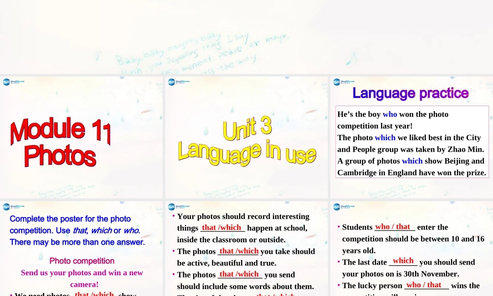 广东省惠东县惠东中学九年级英语上册 Module 11 Unit 3 Language in use教学课件.ppt