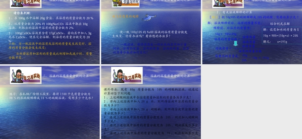 沪教初中化学九下《6第2节 溶液组成的表示》PPT课件 (12).ppt