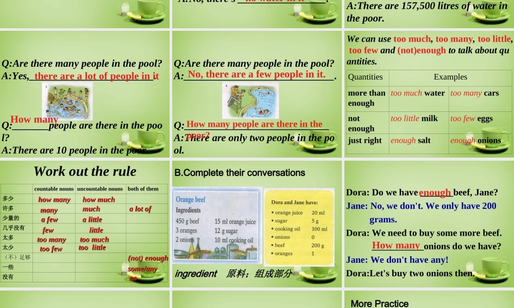 广东省深圳市文汇中学七年级英语下册 Unit 5 Water Period 3 Grammar课件 .ppt