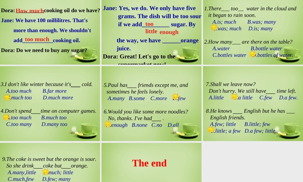 广东省深圳市文汇中学七年级英语下册 Unit 5 Water Period 3 Grammar课件 .ppt