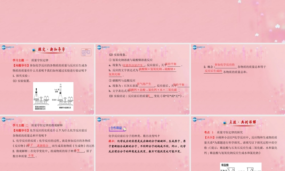 沪教初中化学九上《4第2节 化学反应中的质量关系》PPT课件 (1).ppt