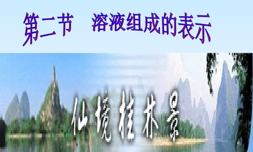 沪教初中化学九下《6第2节 溶液组成的表示》PPT课件 (8).ppt