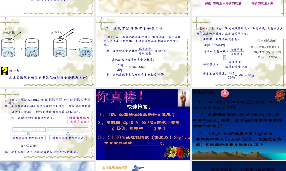 沪教初中化学九下《6第2节 溶液组成的表示》PPT课件 (8).ppt