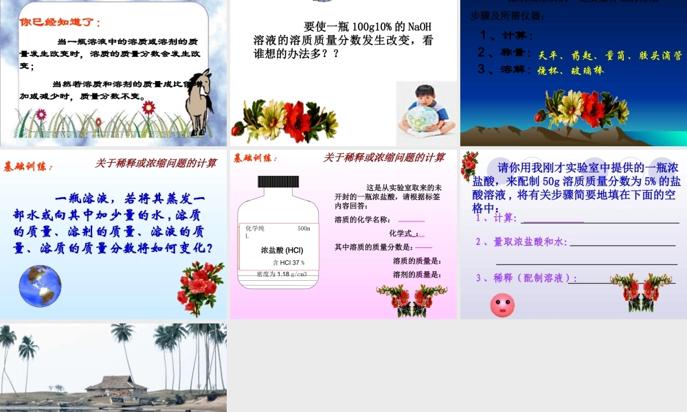 沪教初中化学九下《6第2节 溶液组成的表示》PPT课件 (8).ppt