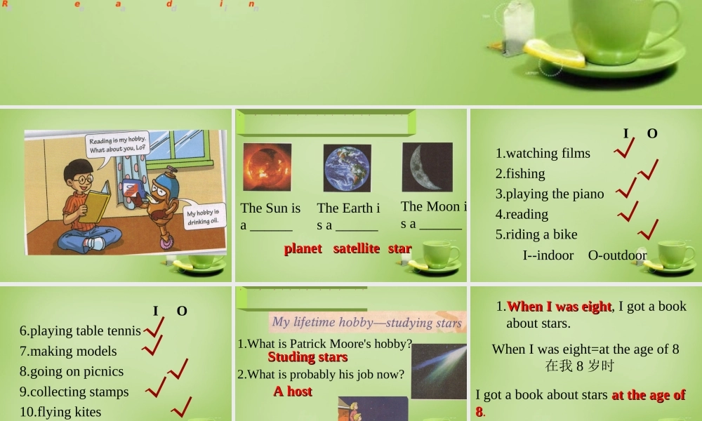 广东省深圳市文汇中学七年级英语下册 Unit 8 Period 2 reading课件 .ppt