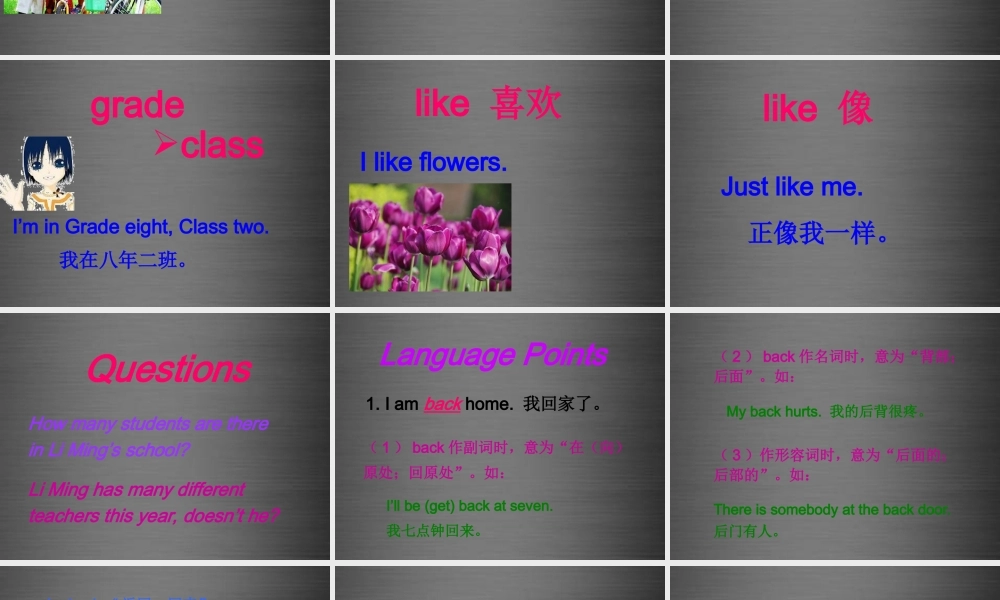 冀教初中英语八上《Lesson 1 Back to School!》PPT课件 (5).ppt