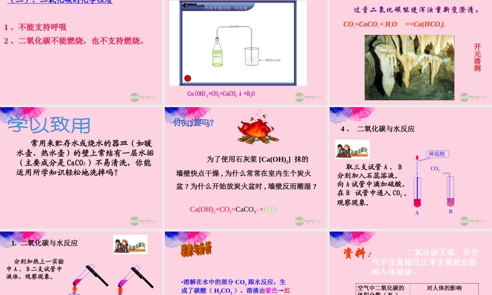 沪教初中化学九上《2第2节 奇妙的二氧化碳》PPT课件 (18).ppt