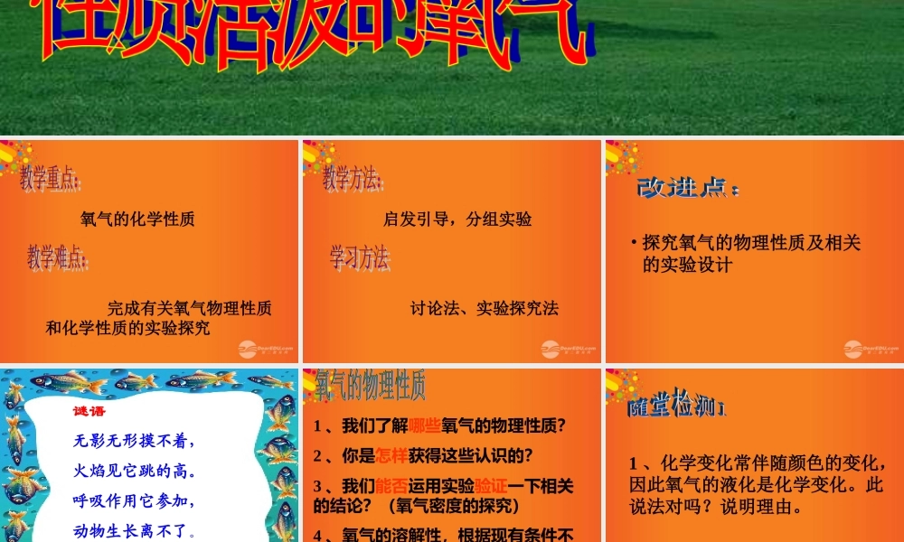 沪教初中化学九上《2第1节 性质活泼的氧气》PPT课件 (8).ppt