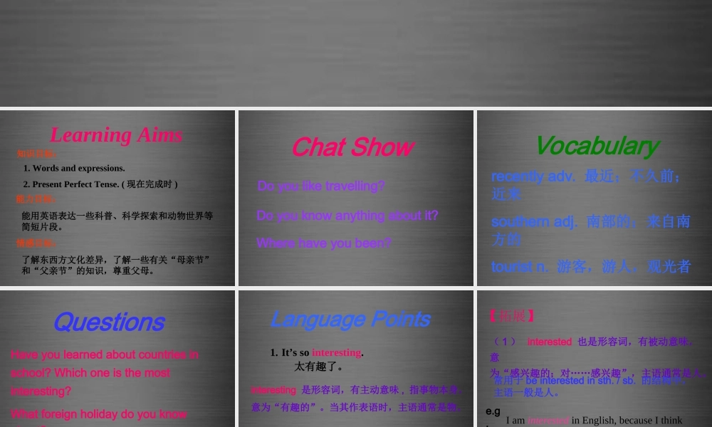 冀教初中英语八上《Lesson 11 Lily Learns about China !》PPT课件 (3).ppt