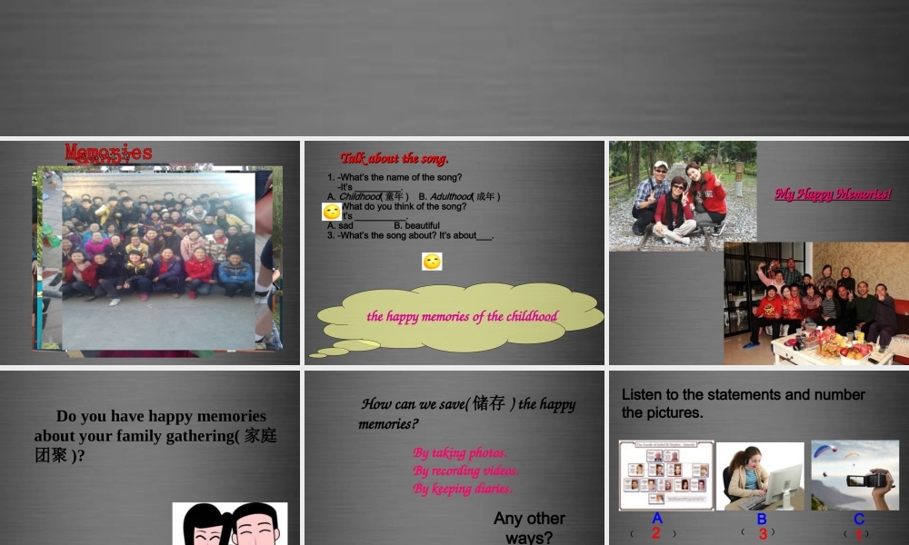 冀教初中英语八上《Lesson 14 Happy Memories 》PPT课件 (2).ppt