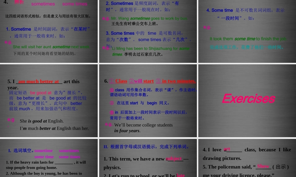 冀教初中英语八上《Lesson 7 Don't Be Late for Class!》PPT课件 (3).ppt