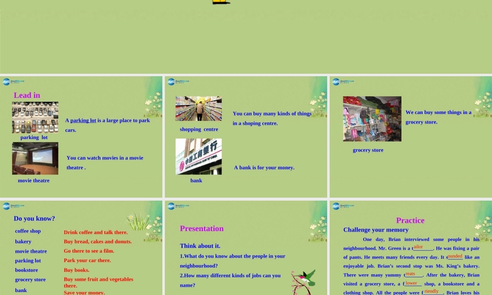 冀教初中英语八上《Lesson 23 People in My Neighbourhood》PPT课件 (1).ppt