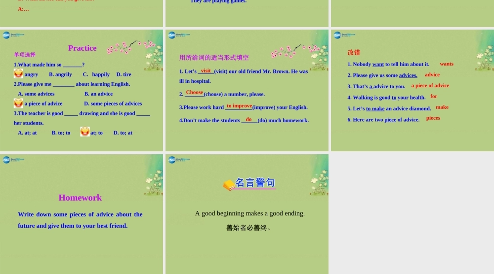 冀教初中英语八上《Lesson 27 What's Your Advice》PPT课件 (1).ppt