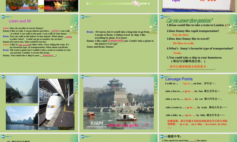 冀教初中英语八上《Lesson 31 How Do You Travel 》PPT课件 (1).ppt
