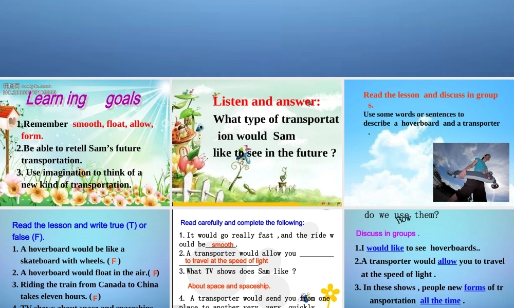 冀教初中英语八上《Lesson 35 Future Transportation》PPT课件 (3).ppt