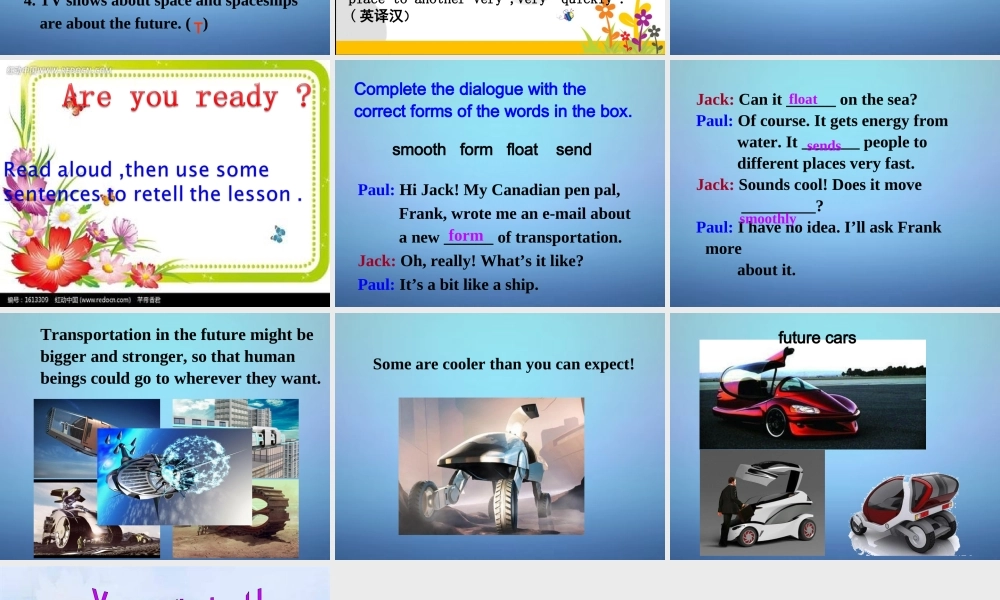 冀教初中英语八上《Lesson 35 Future Transportation》PPT课件 (3).ppt