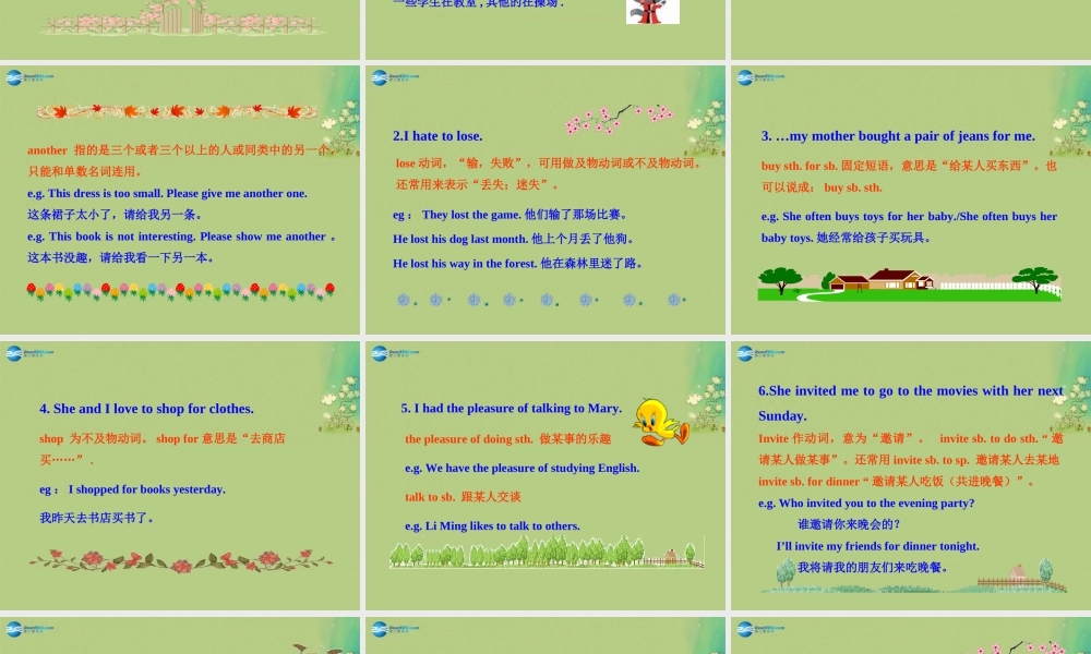 冀教初中英语八上《Lesson 6 Jenny's Week》PPT课件 (1).ppt