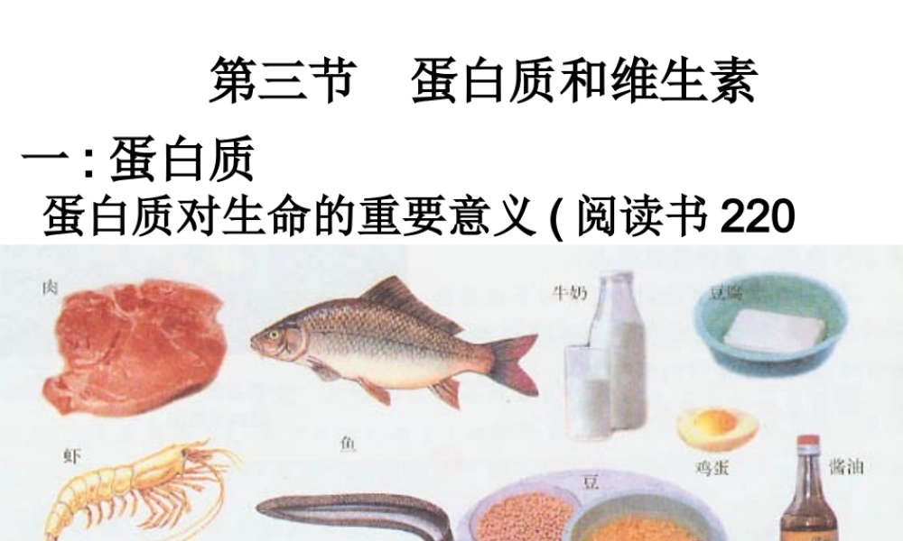 沪教初中化学九下《8第3节 蛋白质 维生素》PPT课件 (6).ppt